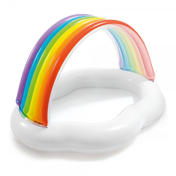 Piscina hinchable infantil modelo arcoíris, 142 x 84 x 119 cm